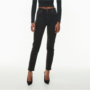 Denim Forum The Yoko high rise slim jeans size 27, Black Eyeliner color